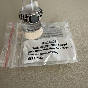 🖤 Bomb Party Well Known, Well Loved Ring | Size 8 | Black Onyx | Rhodium